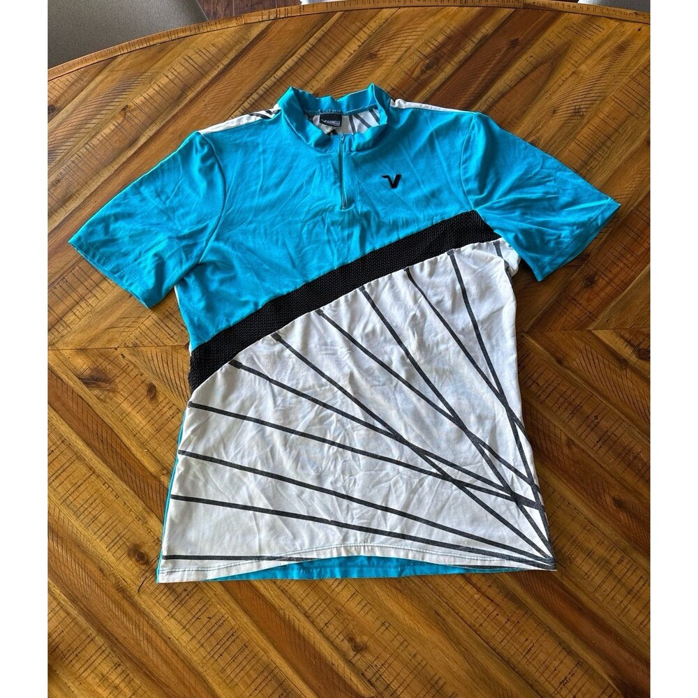 Vigorelli Cycling Jersey Retro Bike Wheel Half Zip Road Bike shirt XL